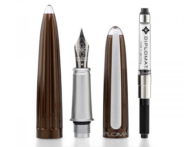 Fountain pen set Diplomat Aero Marrakesh with leather case and ink, size M