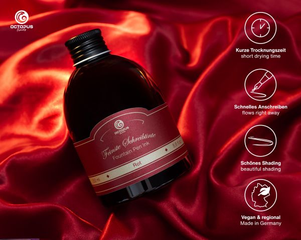 Füllhaltertinte, Schreibtinte für Füllhalter, Füllertinte Rot