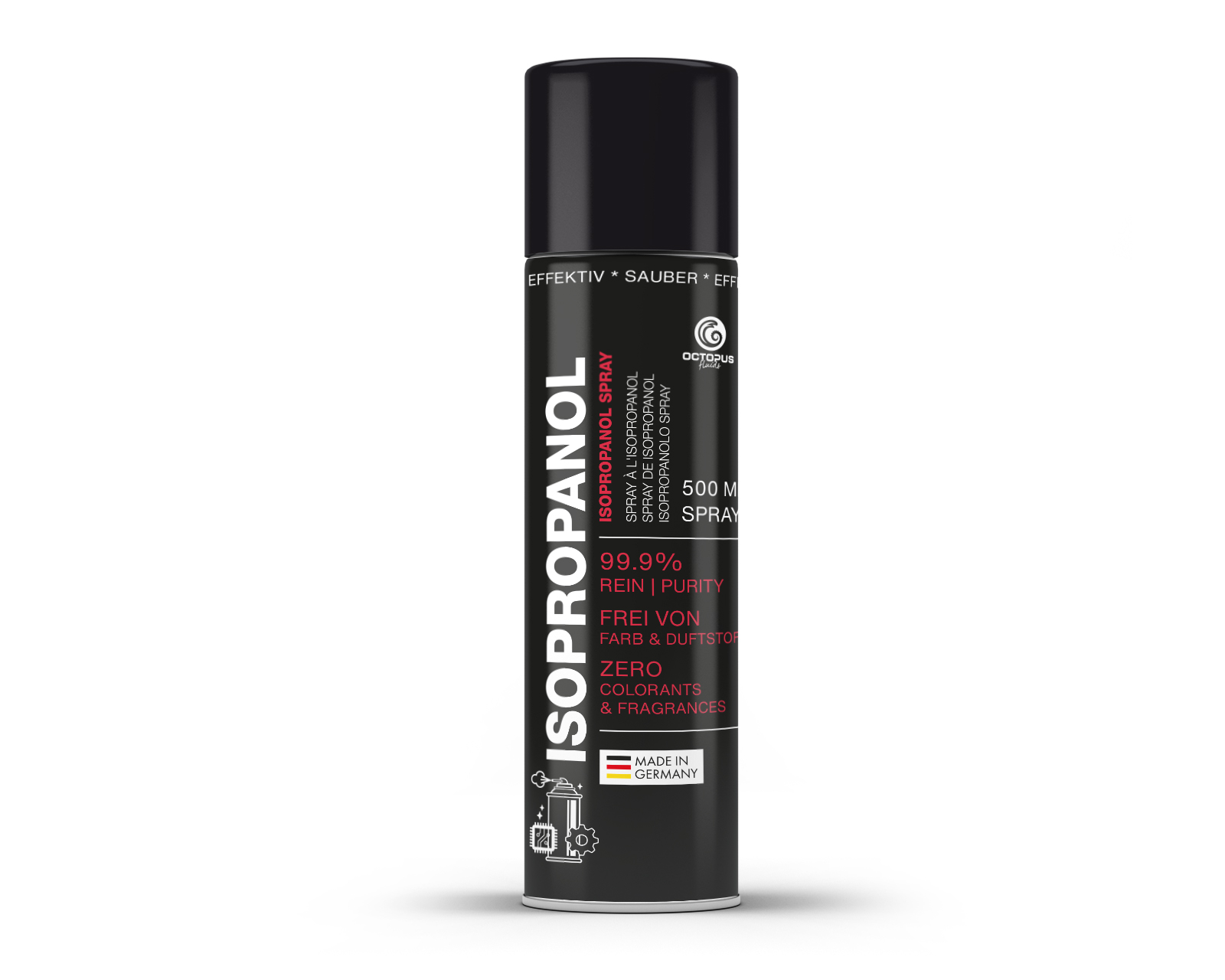 OCTOPUS Isopropanol Spray, IPA Reinigungsalkohol in praktischer Sprühdose - 500 ml