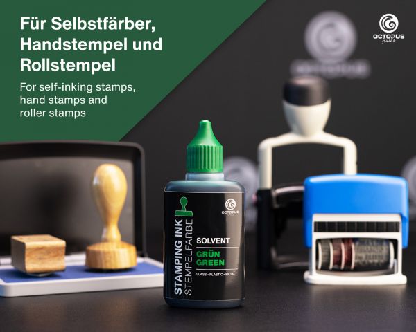 Lenizett Solvent Stempelfarbe für glatte Untergründe, grün
