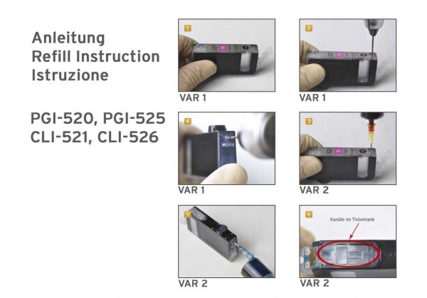 Nachfülltinte für Canon CLI-521, CLI-526 cyan 25 L