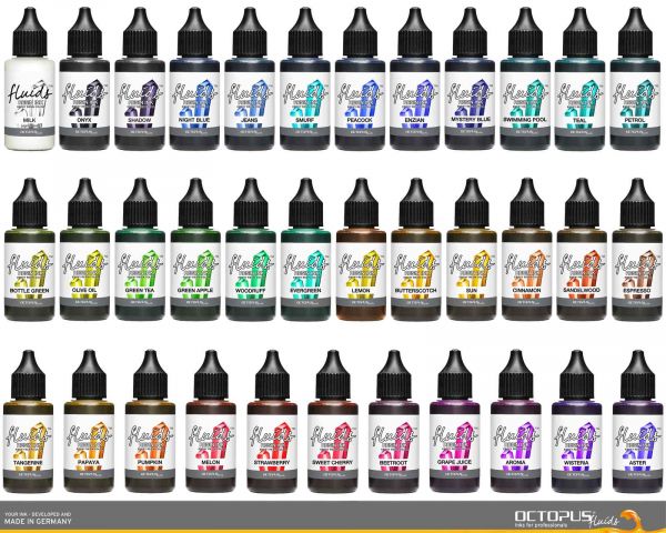 Octopus Fluids Resin Ink ASTER, alcohol ink per resina epossidica e resina UV, resina colori 30 ml, viola