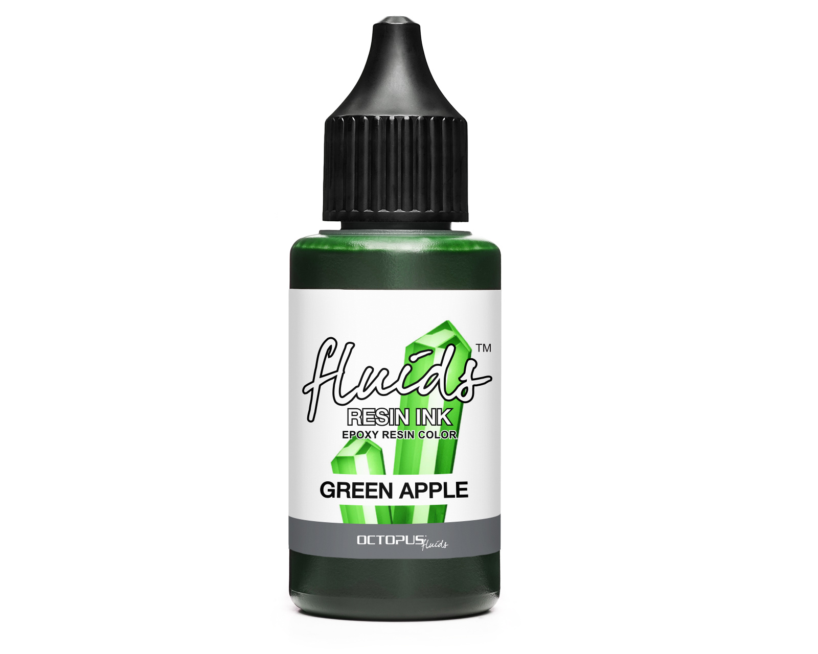 Octopus Fluids Resin Ink GREEN APPLE, Alcohol Ink for Epoxy Resin and UV Resin, green