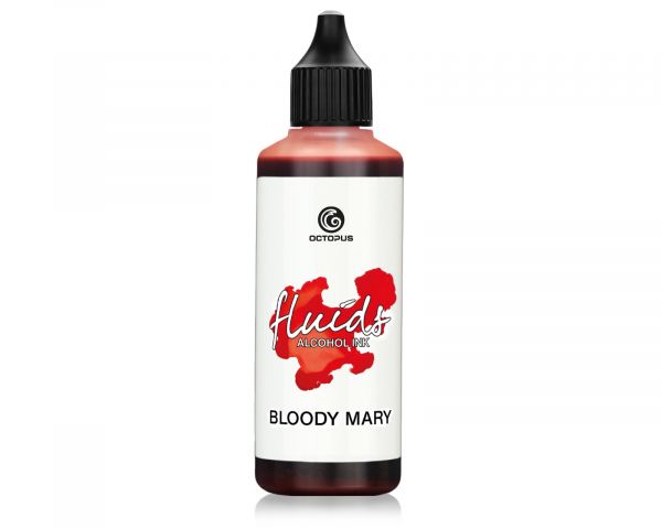 100 ml Octopus Fluids Alcohol Ink BLOODY MARY, Inchiostro ad alcohol per Fluid Art, argilla polimerica e Resin Art, rosso