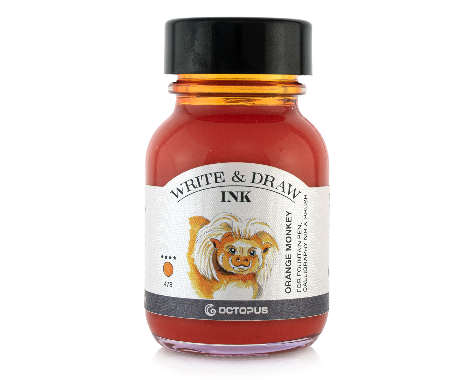 Write and Draw Ink 476 Orange Monkey, waterproof drawing ink for