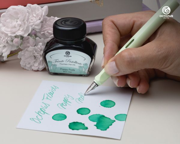 Füllhaltertinte, Schreibtinte für Füllhalter Pastell Mint "Poppy Pods"