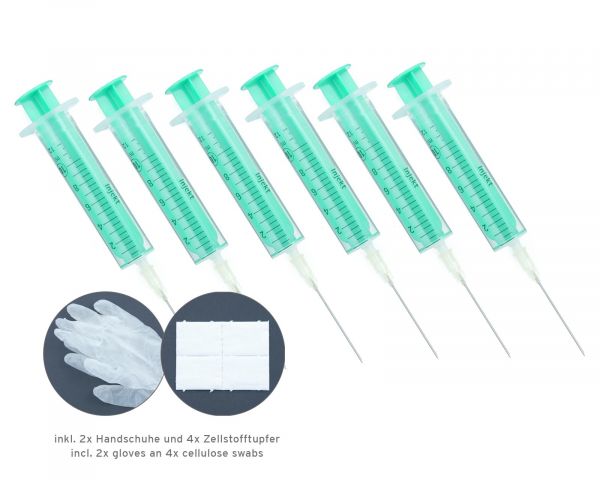 Siringhe con aghi per ricarica (6 pz.)