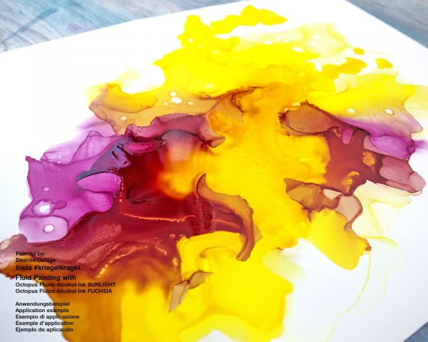 100 ml Octopus Fluids Fluids Alcohol Ink FUCHSIA, Inchiostro ad alcohol per Fluid Art e Resin Art, rosa