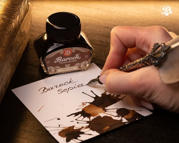 Barock 1920 Schreibtinte mit Konverter, Füllertinte im 30 ml Tintenglas