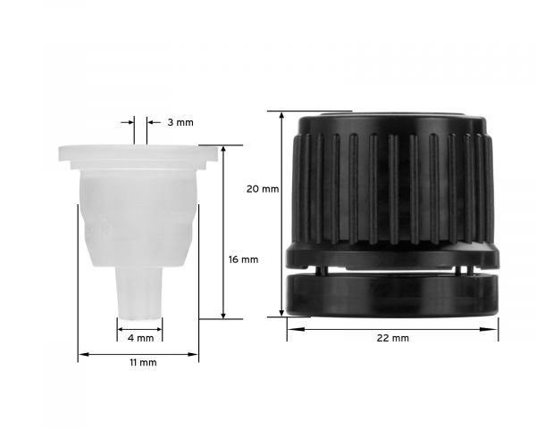 5x 20 ml PET bottle with dropper cap (G18) and mini funnel