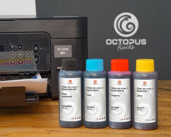 Inchiostro di ricarica per Epson 604, Expression Home XP-2200, 3200, 4200, WorkForce WF-2900 giallo