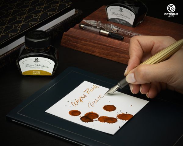 Fountain pen ink including converter, Writing ink for fountain pen, Bronze