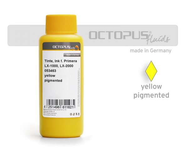 Nachfülltinte für Primera LX 1000, LX 2000, 053463 Druckerpatrone gelb pigmentiert
