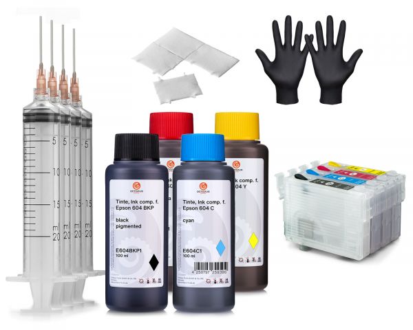 Befüllbare Fill In Patronen kompatibel für E604 mit Autoresetchip & Druckertinte