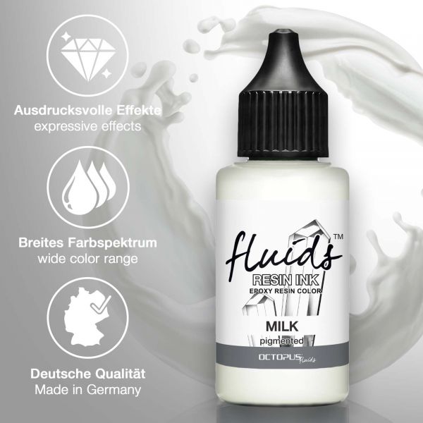 Octopus Fluids Resin Ink MILK, Alcohol Ink for Epoxy Resin and UV Resin, white