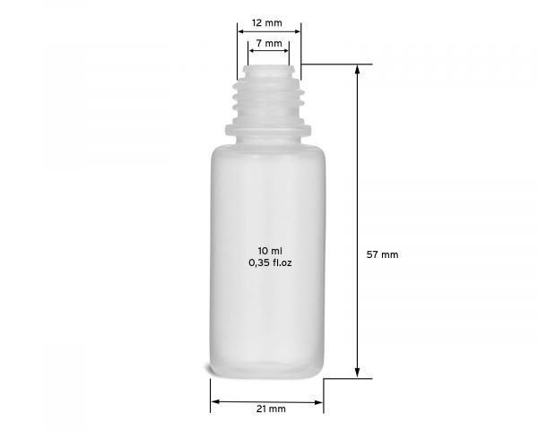 10 x 10 ml LDPE dropper bottles + mini funnel, red caps