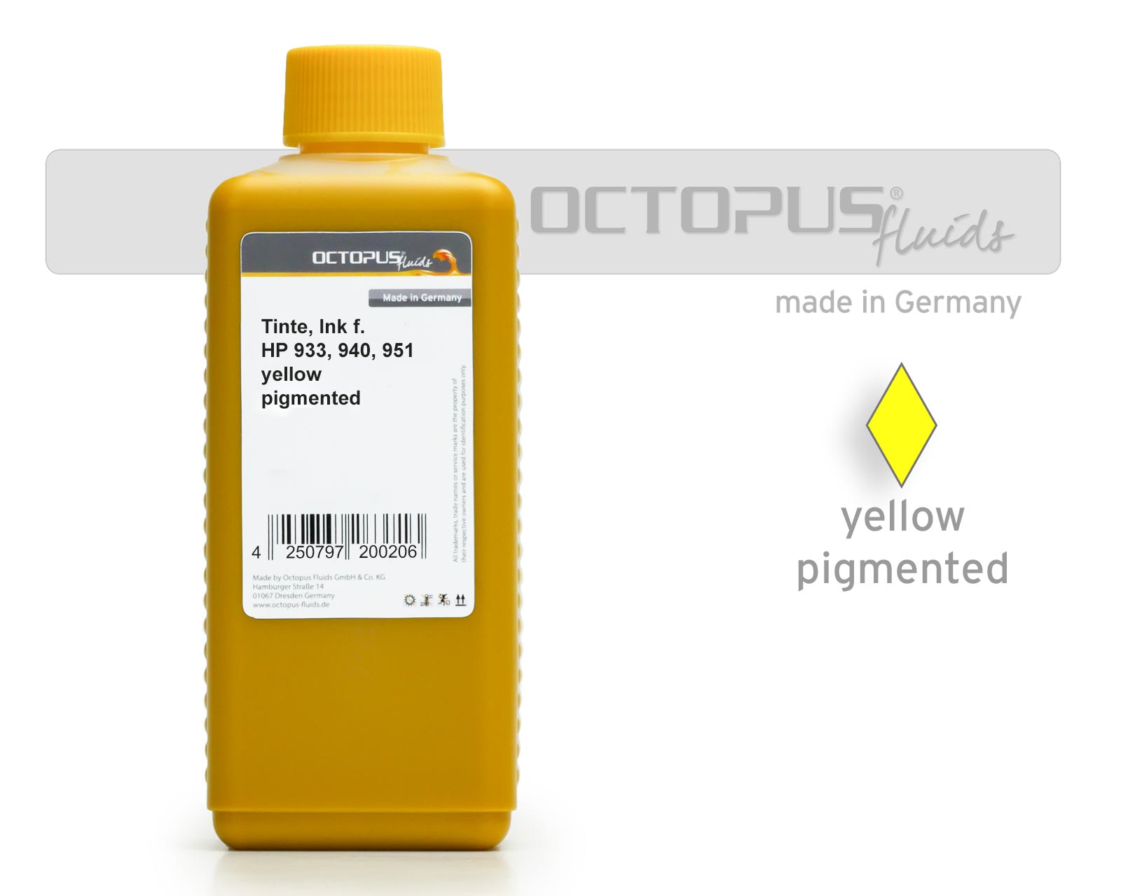 Octopus Refill Ink for HP 933, 940, 951 pigmented yellow