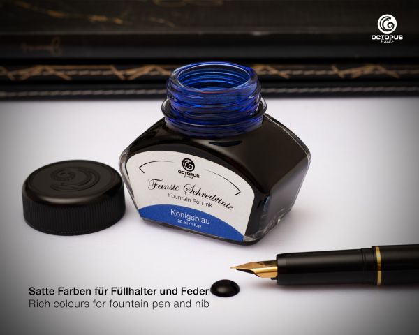 Fountain pen ink including converter, Writing ink for fountain pen, Königsblau erasable