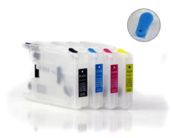 Refillable ink cartridge kit for Brother LC-1220, LC-1240, LC-1280