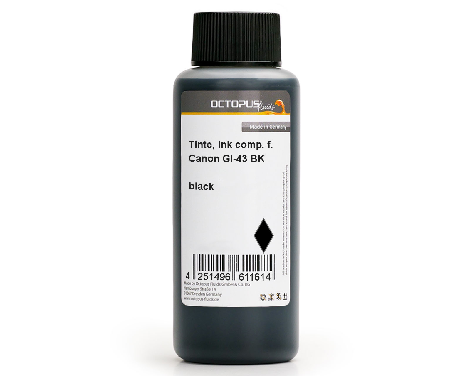 Nachfülltinte für Canon GI-43 BK Pixma G 540, G 640 MegaTank schwarz ...