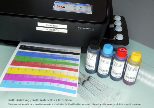 Ricarica inchiostro compatibile per HP 31, 1VU28AE, Smart Tank giallo