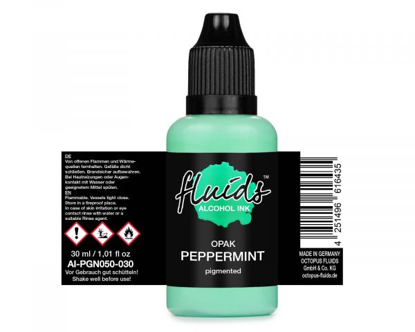 Octopus Fluids Alcohol Ink OPAK PEPPERMINT for fluid art and resin, blue