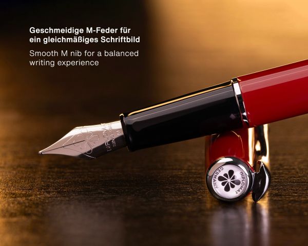 Diplomat Traveller Penna stilografica Dark Red, M-nib in acciaio inox