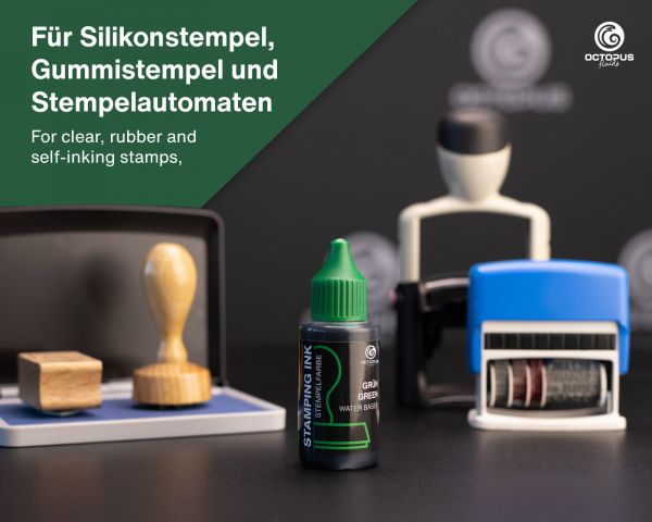 Stempelfarbe für Stempelkissen und Selbstfärber ohne Öl, grün