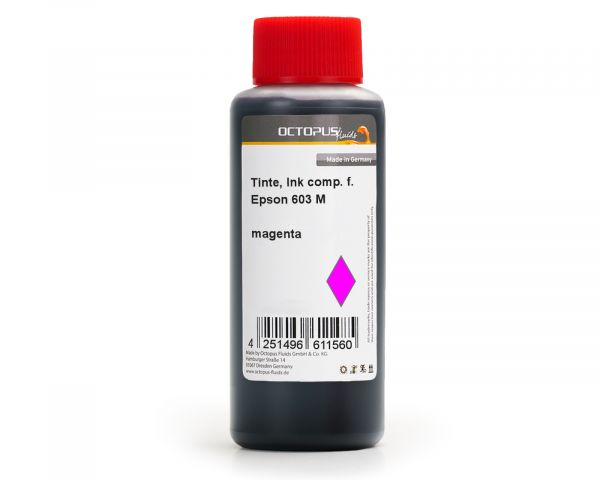 Refill ink for Epson 603 ink cartridges, Expression Home XP-2100, 3100, 4100, WorkForce WF-2800 magenta