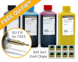 Refill Kit kompatibel für HP 932, 933 mit QU-Fill, 8x Chips und Druckertinte