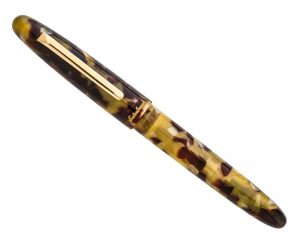 Stilografica Esterbrook Estie Tortoise con finiture dorate, stilografica a cartuccia con 30 ml di inchiostro