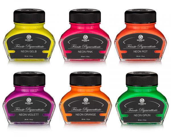 Highlighter ink for fountain pens, fluorescent neon yellow, 30 ml