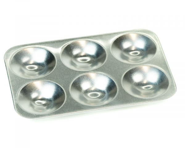 Mischpalette, Farbmischpalette mit 6 Näpfen, Malpalette 8 x 13 cm aus Aluminium
