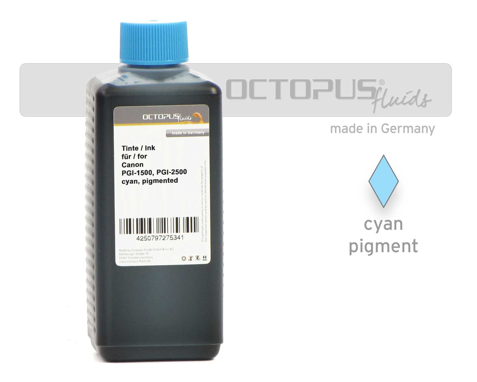 Tinte,Ink für,for Canon PGI-1500, PGI-2500 cyan pigmentiert