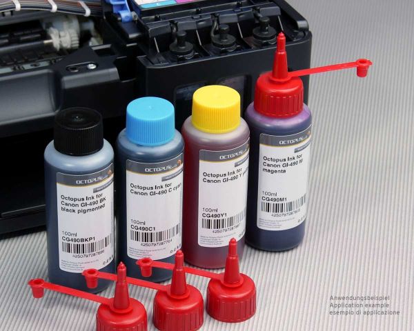 Druckertinte für Canon GI-590, GI-490 CMYK, Canon Pixma G1500, G2500, G3500, G4500