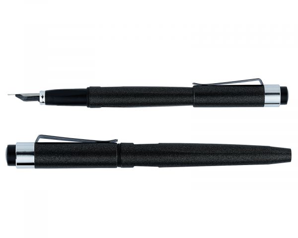 Penna stilografica Diplomat Magnum Crow Black con inchiostro da scrittura e convertitore, M-nib in acciaio inox