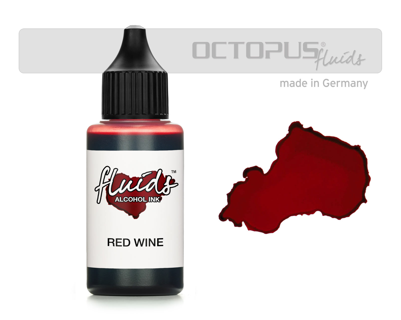 Fluids Alcohol Ink RED WINE, Alkoholtinte für Fluid Art und Resin, rot