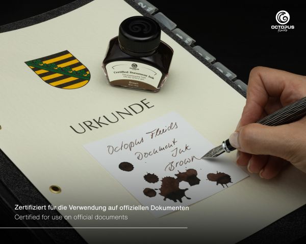 Document Ink brown, document-proof ink, certified according to DIN ISO 12757-2, 30 ml