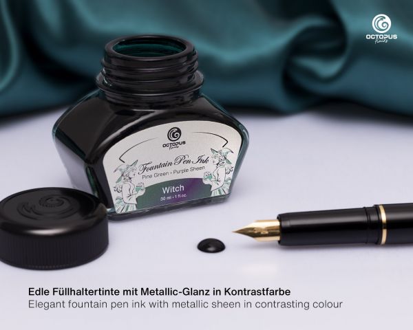 Fountain Pen Ink Sheen, Witch, Green, 30 ml