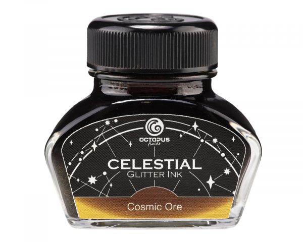 Celestial Glitter, Cosmic Ore, Glitzertinte für Füllhalter, Braun mit Kupferschimmer