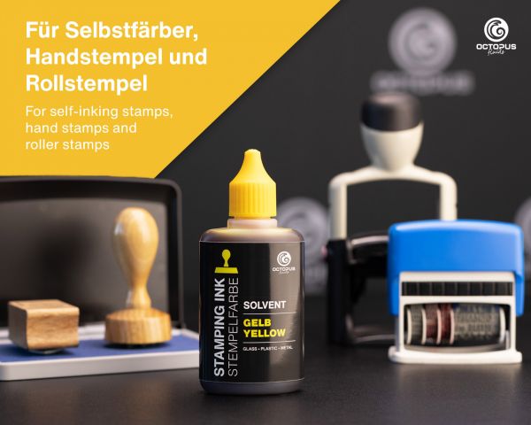 Lenizett Solvent Stempelfarbe für glatte Untergründe, gelb