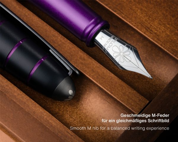 Penna stilografica Diplomat Elox Ring Viola con inchiostro per stilografica in blu reale