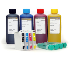 Refillable Cartridges Kit T1281, T1284 with Ink (non-OEM) for Epson
