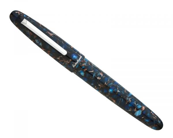 Penna stilografica Esterbrook Estie Nouveau Blue con finiture in palladio, penna a cartuccia con 30 ml di inchiostro