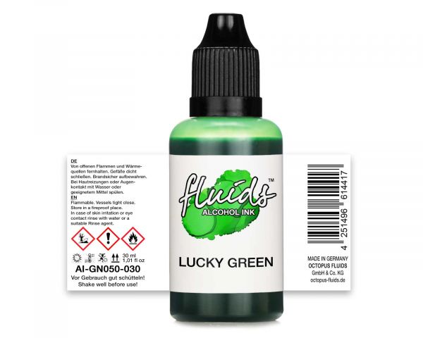 Octopus Fluids Alcohol Ink LUCKY GREEN, Alkoholtinte für Fluid Art und Resin, grün