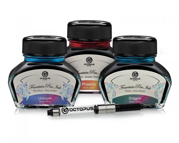 3 x 30 ml fountain pen ink Sheen with converter