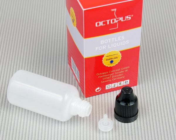 5 x 30 ml LDPE dropper bottles for dosing liquids w. black caps