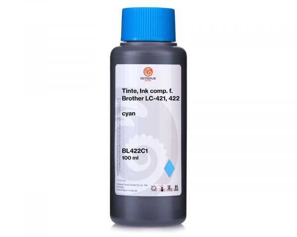 Nachfülltinte kompatibel für Brother LC-421, LC-422 cyan