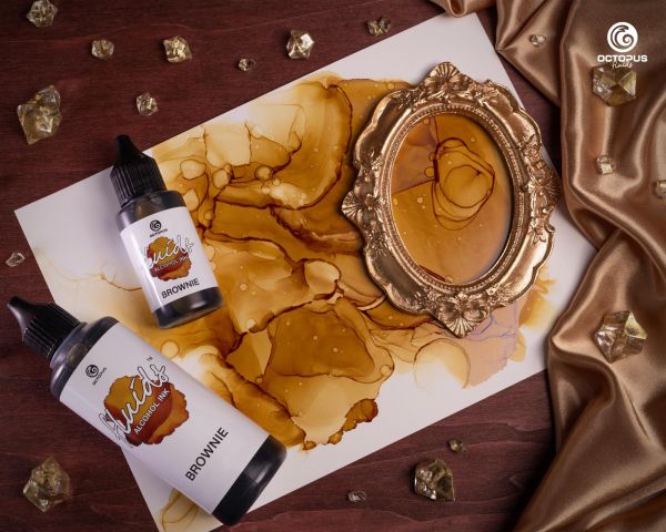 100 ml Octopus Fluids Alcohol Ink BROWNIE, Alkoholtinte für Fluid Art und Resin, braun