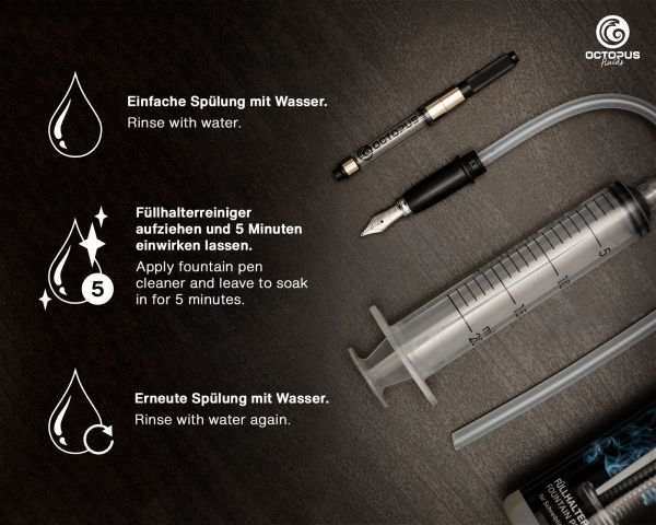 Fountain pen cleaner set for cleaning pens and nibs